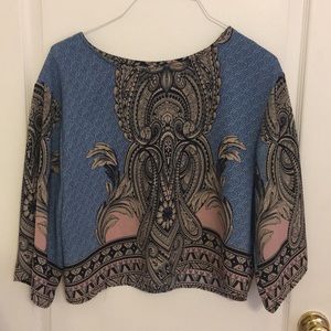 Long sleeve crop blouse